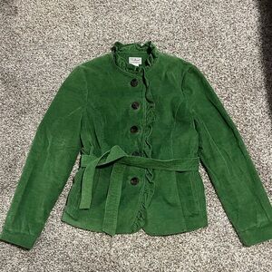 LL Bean corduroy jacket blazer kelly green